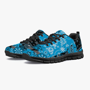 Teal Paisley Patchwork Sneakers