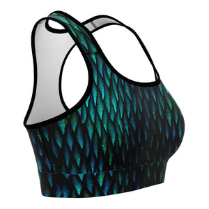 Women's Green Mother Of Dragons Athletic Sports Bra Right