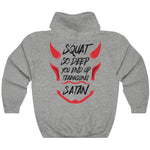 Black Red Squat So Deep Strong Gym Fitness Weightlifting Powerlifting CrossFit Muscle Hoodie back