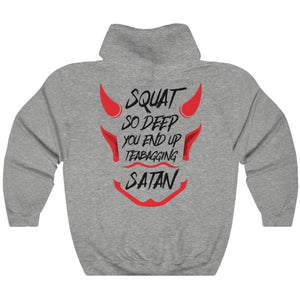 Black Red Squat So Deep Strong Gym Fitness Weightlifting Powerlifting CrossFit Muscle Hoodie back