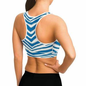 Detroit Zebra Stripe Sports Bra