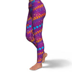 Women's Fast Forward Purple and Orange Yoga WOD Fitness Leggings Left