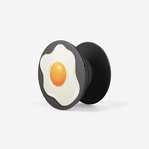 Realistic Sunny Side Up Fried Egg Breakfast Frying Pan Popsocket Black Side