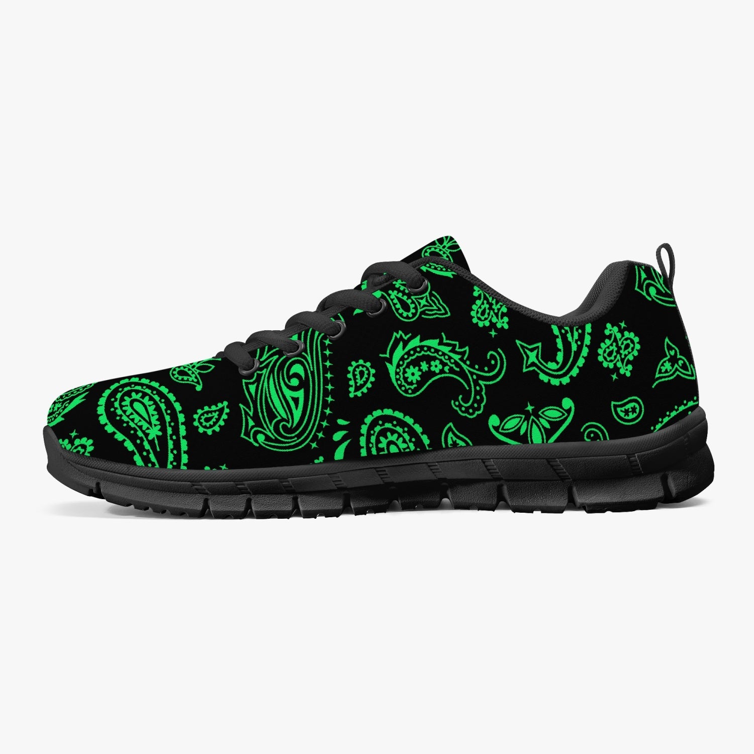 Mint Green Highlighter Split Paisley Sneakers