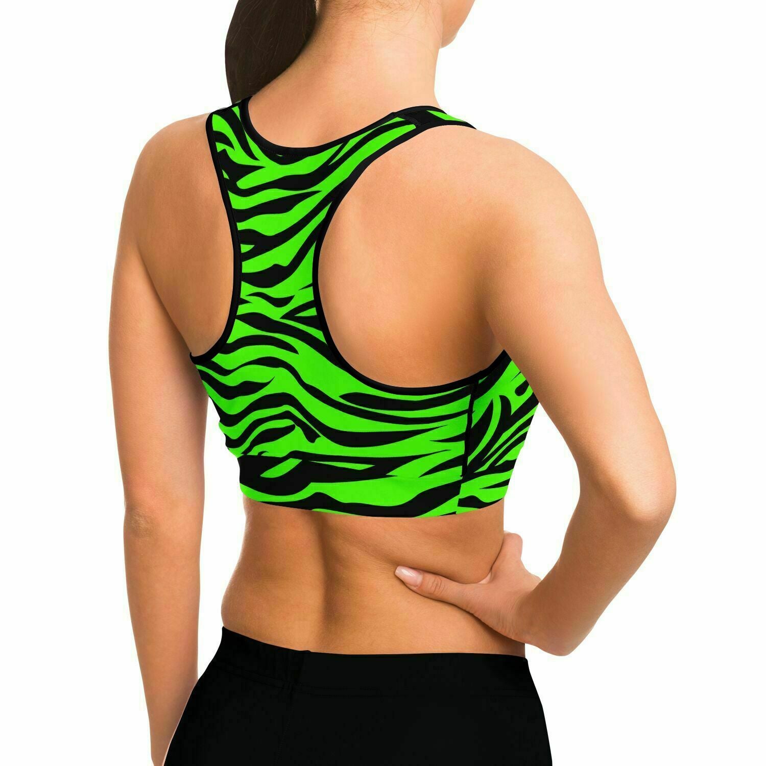 Green Eye Of The Tiger Sports Bra