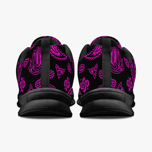 Black Pink Paisley Sneakers