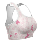 Women's Breast Cancer Awareness Month Pink Ribbons Athletic Sports Bra Right