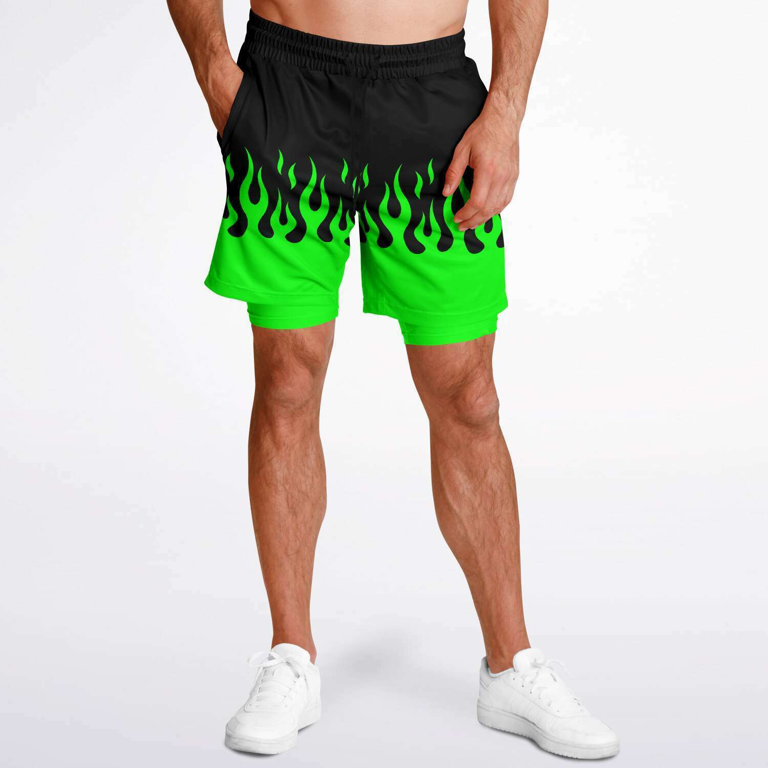 Green Fire Shorts