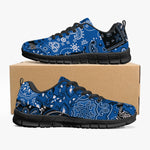 Women's Blue Paisley Patchwork Gym Workout Running Sneakers
