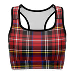 Women's Punk Rock Plaid Athletic Sports Bra