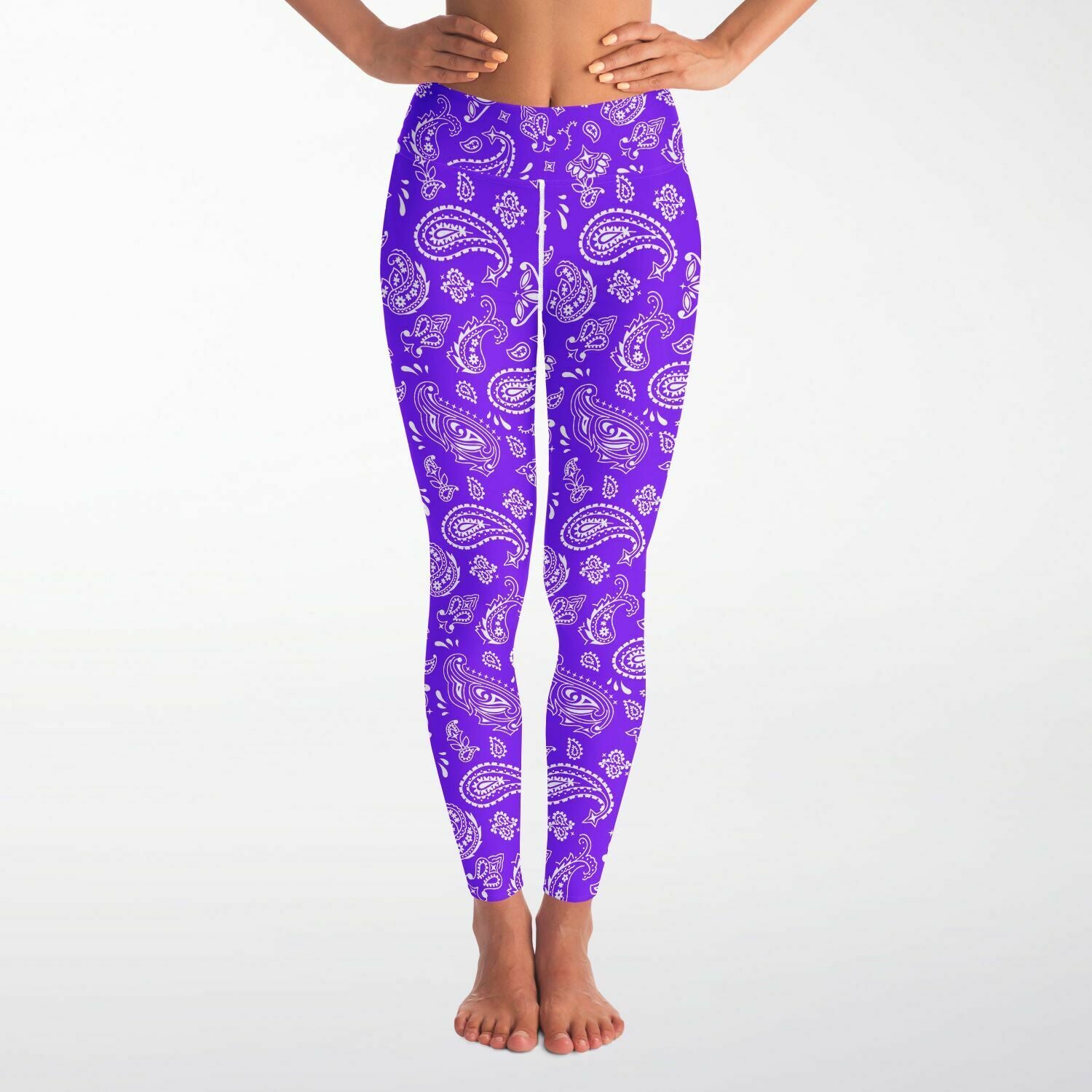 Women's Purple Paisley Bandana High-waisted Yoga Leggings