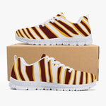 Unisex Washington Football Maroon Gold Wild Zebra Stripe Animal Pattern Running Shoes Sneakers