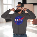 Men's Dark Grey NASA LIFT Heavy Space Gym Workout Unisex Zipper Hoodie