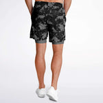 Black Checker Paint Splash Camo Shorts