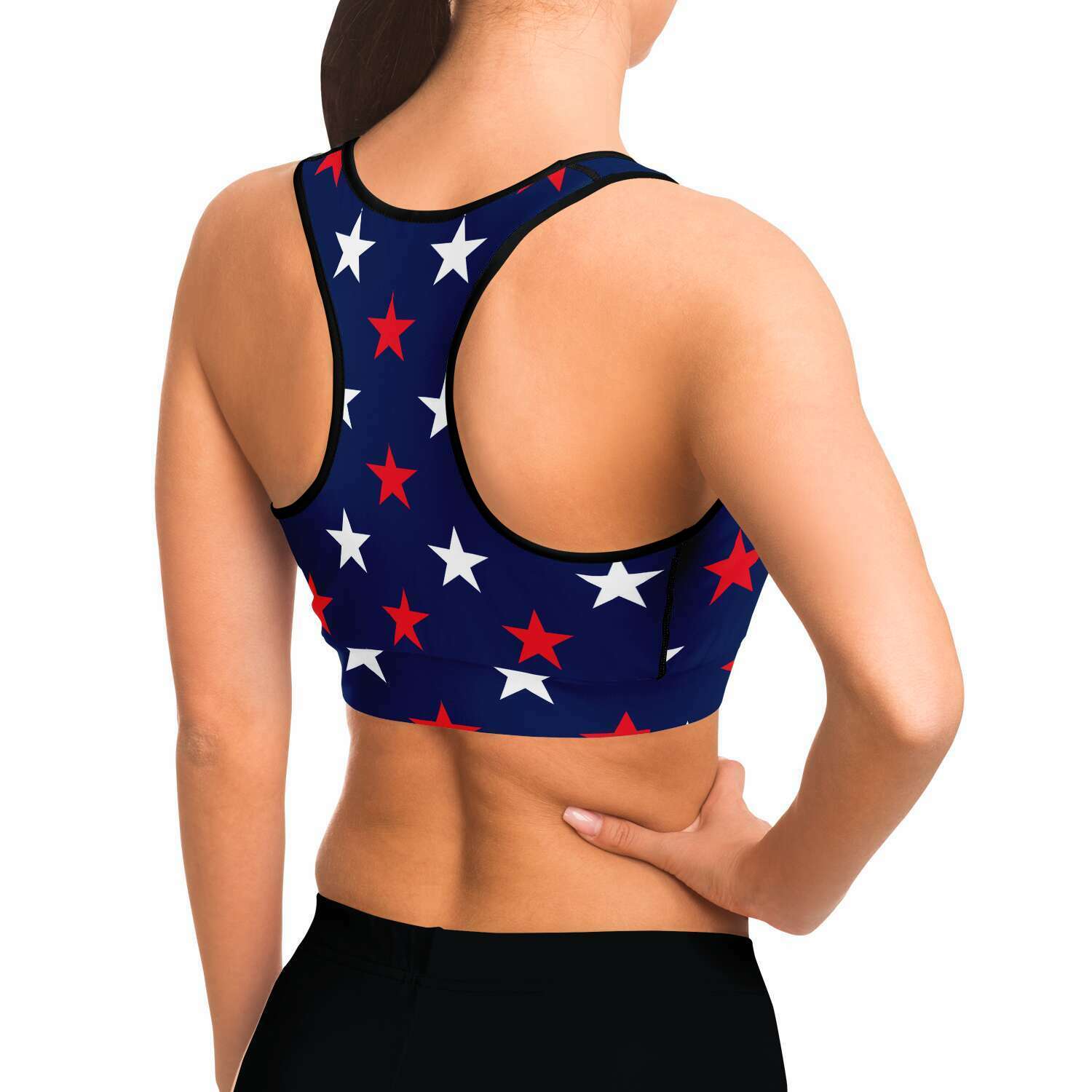 Women's Red White Blue American All-Star Athletic Sports Bra