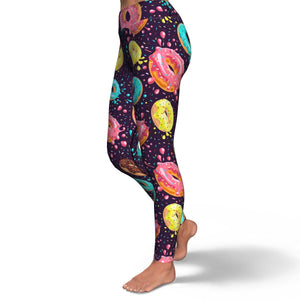 Women's Hot Donut Galaxy Explosion High-waisted Yoga Leggings