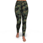 Women's Deep Jungle Camouflage High-waisted Yoga Leggings Front