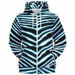 Unisex Carolina Football Black Blue Wild Zebra Stripe Animal Pattern Athletic Zip-Up Hoodie