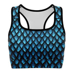 Women's Blue Mother Of Dragons Athletic Sports Bra