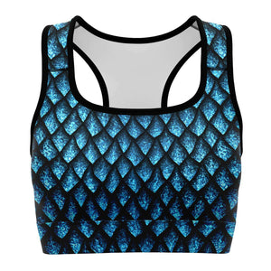 Women's Blue Mother Of Dragons Athletic Sports Bra