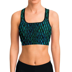 Women's Green Mother Of Dragons Athletic Sports Bra Model Front