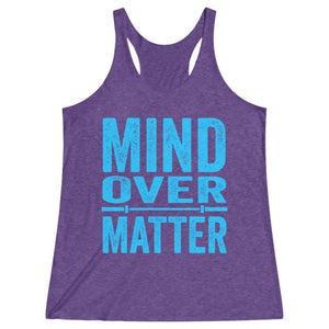 Women's Purple Blue Mind Over Matter Gym Racerback Tank Top