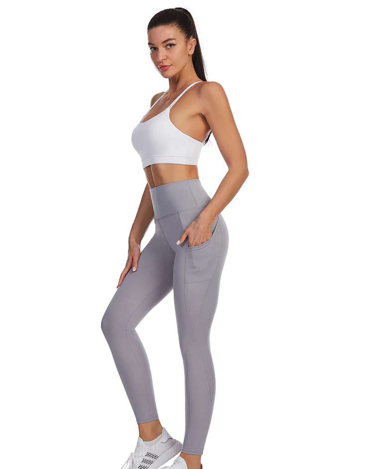 Light Grey Leggings With Pockets