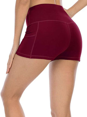 Wine Red Shorts With Pockets