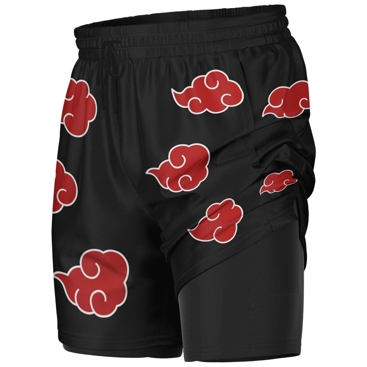 Red Anime Clouds Shorts