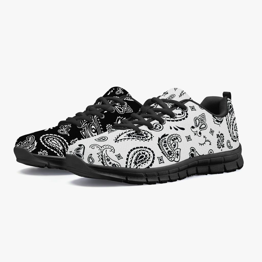 Products Women's Half Black White Paisley Bandana Gym Sneakers Overview