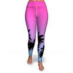 Women's California Vibes Palm Tree High-waisted Yoga Leggings Front