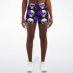 Purple Roses & Skulls Shorts