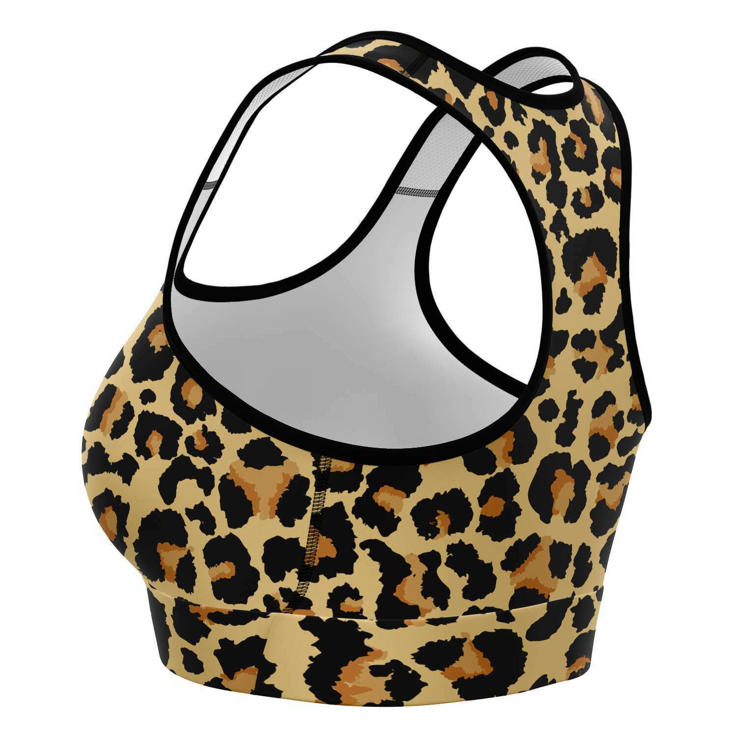 Women's Wild Animal Leopard Print Athletic Sports Bra Left