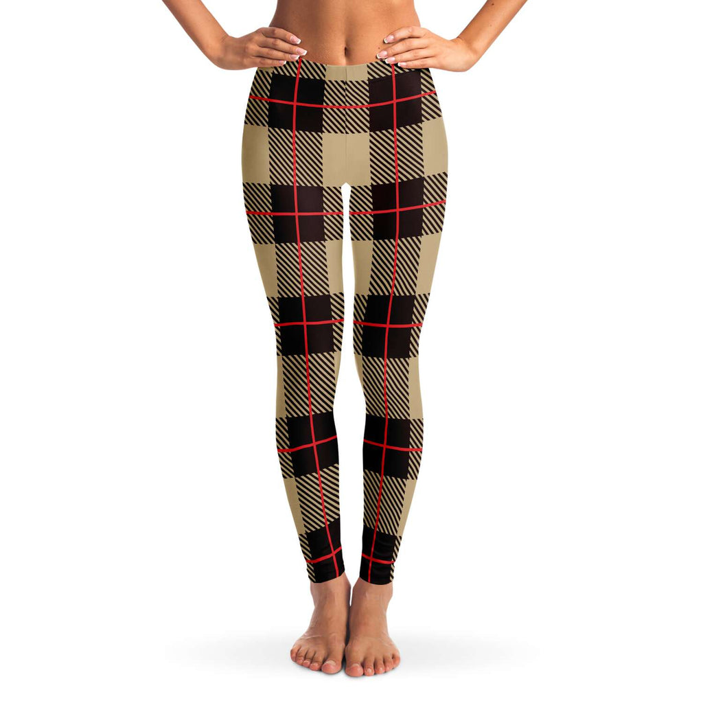 Women's London Posh Plaid Luxury Tartan Mid-rise Yoga Leggings