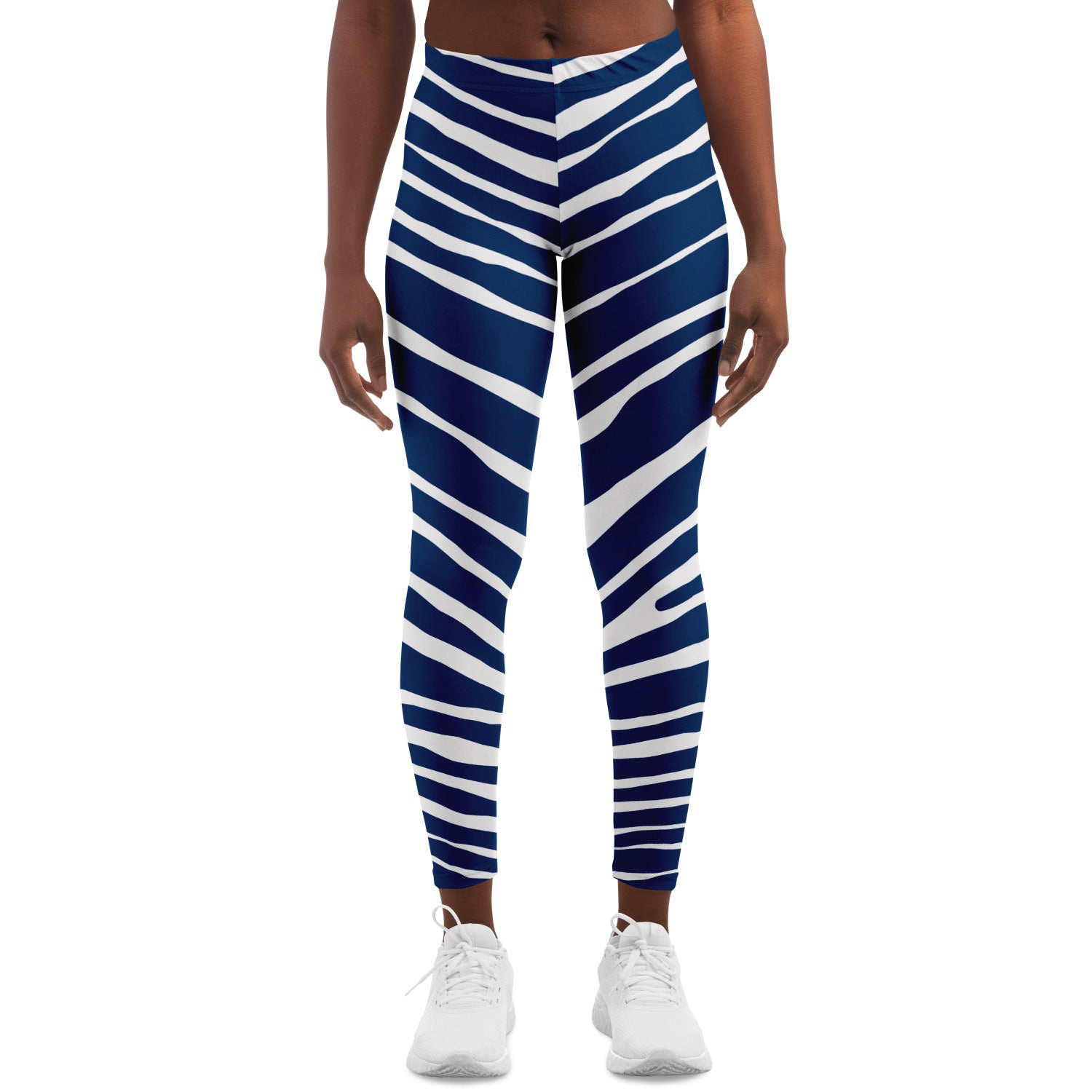 Women's Indianapolis Indiana Football Zebra Stripe Animal Pattern Mid-rise Athletic Yoga Leggings