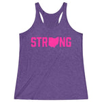 Women's Purple Pink Ohio State Strong Fitness Gym Racerback Tank Top