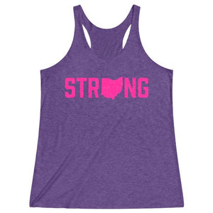 Women's Purple Pink Ohio State Strong Fitness Gym Racerback Tank Top