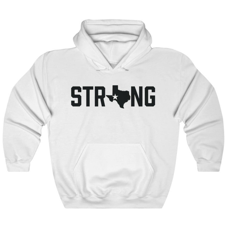 White Black Texas State Strong Gym Fitness Weightlifting Powerlifting CrossFit Muscle Hoodie