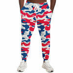 Unisex Urban Jungle Red White Blue USA Camouflage Mid-Rise Athletic Booty Shorts