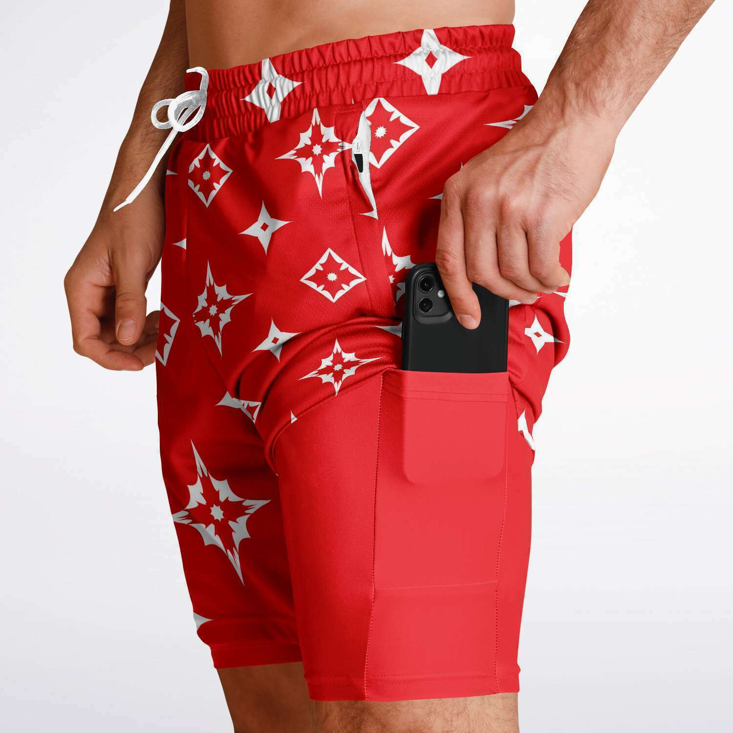 red lv shorts