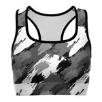 Women's Winter Brush Camouflage Athletic Sports Bra Front