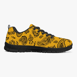 Half Black Yellow Paisley Sneakers