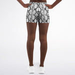 White Snakeskin Shorts