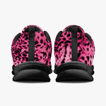 Women's Big Cat Pink Cheetah Print Workout Gym Running Sneakers Back View