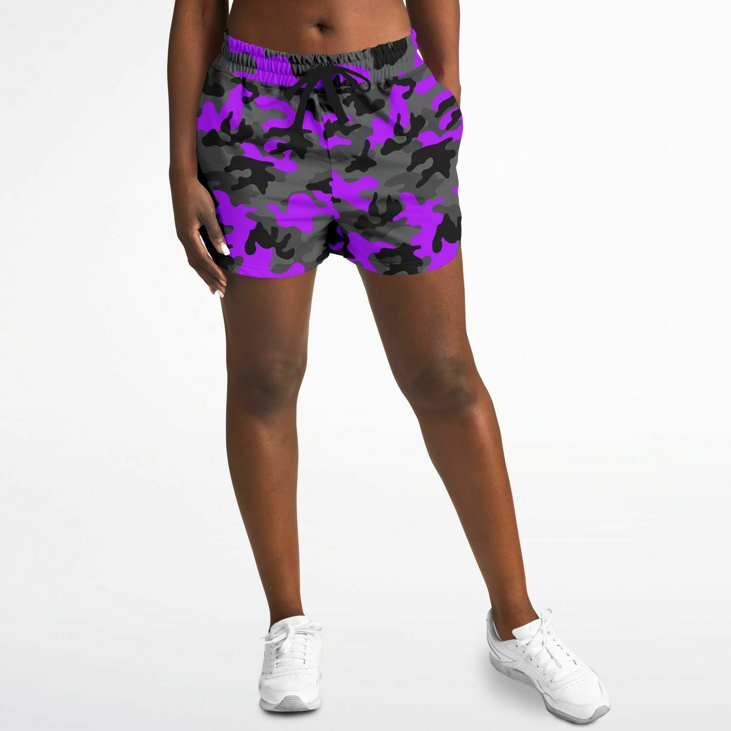 Black Purple Camo Running Shorts