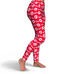 Women's Xs & Os Valentine's Day Kisses High-waisted Yoga Leggings Right
