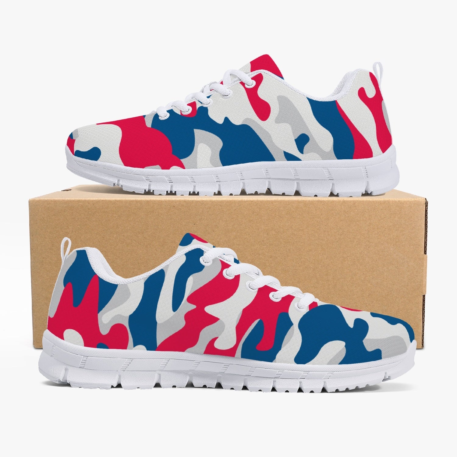 Women's Urban Jungle Red White Blue USA Camouflage Running Shoes Sneakers