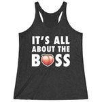 Women's Black It's All About The Bass Fitness Gym Racerback Tank Top