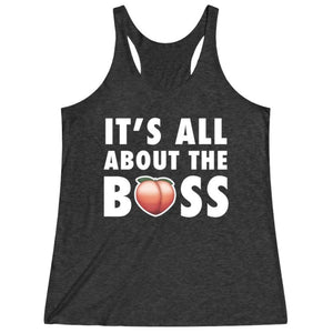 Women's Black It's All About The Bass Fitness Gym Racerback Tank Top