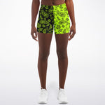 Highlighter Green Paisley Athletic Shorts
